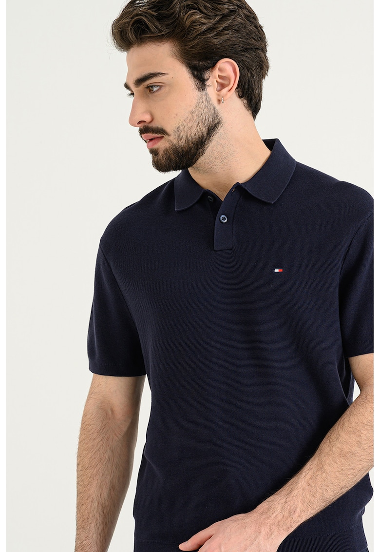Tricou polo din bumbac organic - Bleumarin