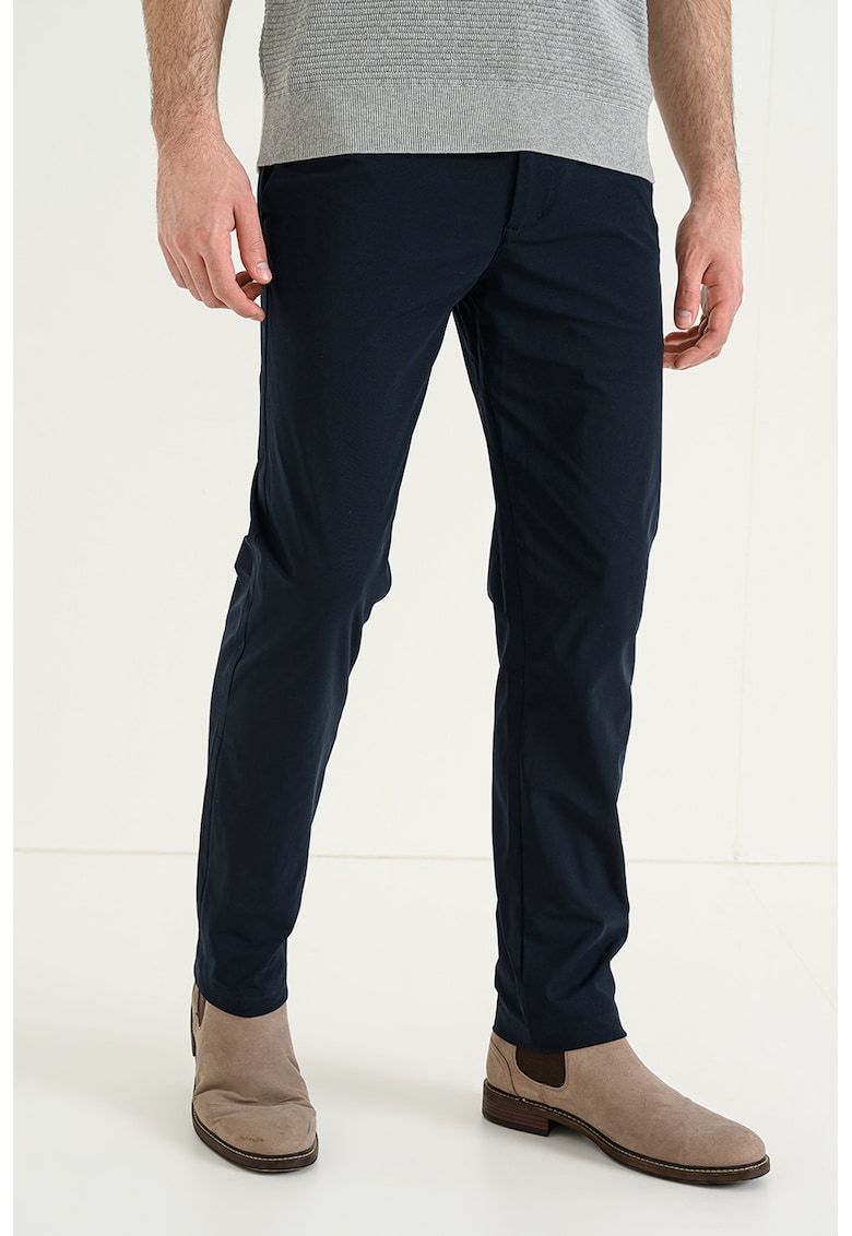 Pantaloni eleganti slim-fit cu croiala dreapta Denton - Bleumarin
