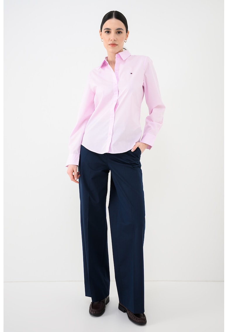 Camasa regular fit cu guler ascutit - Lila