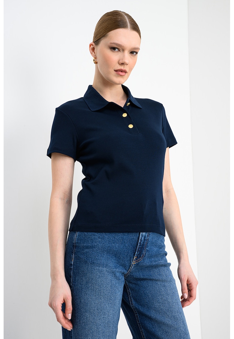 Tricou polo cu croiala slim-fit - Bleumarin