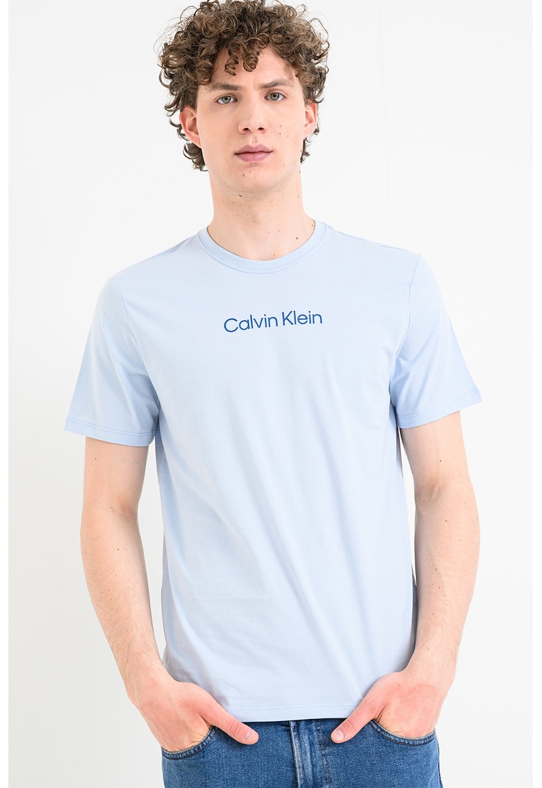 Tricou cu decolteu la baza gatului si imprimeu logo