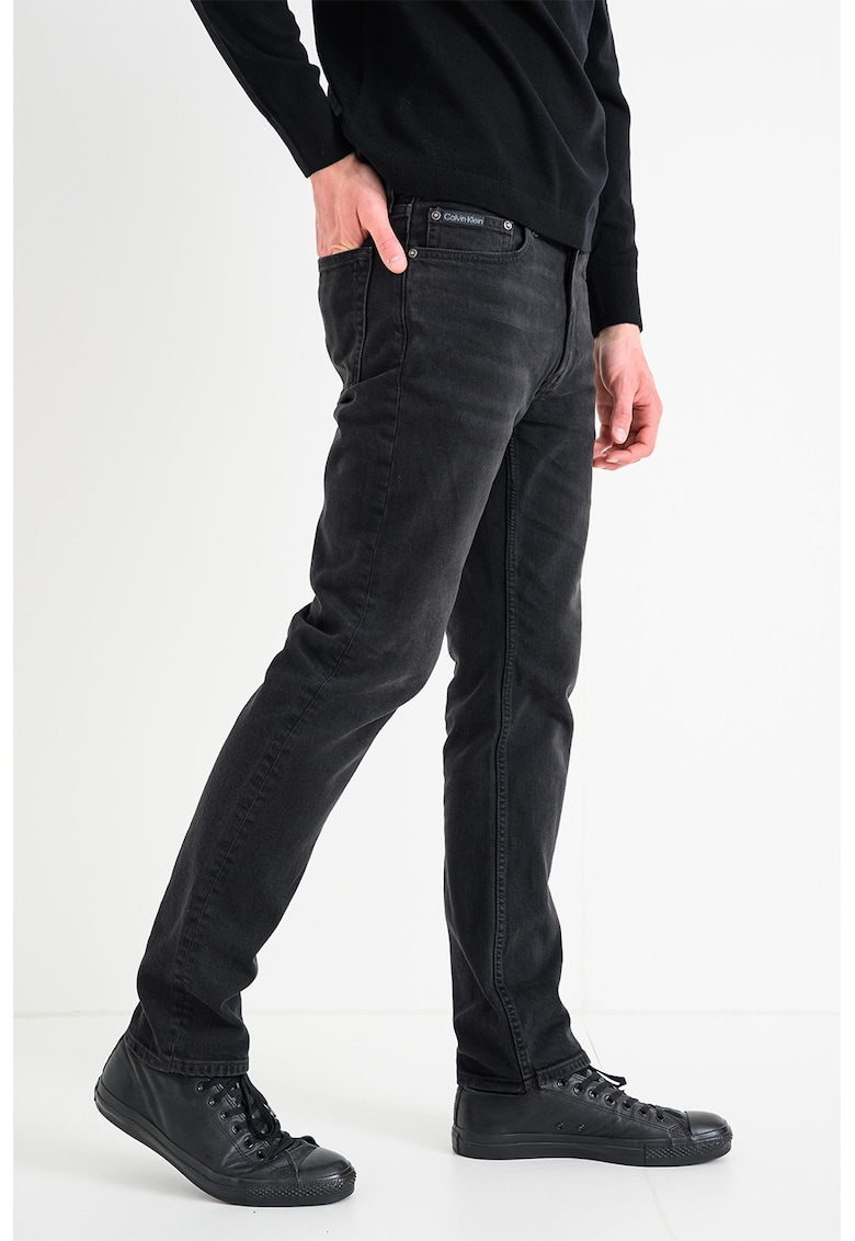 Blugi slim fit drepti - Negru