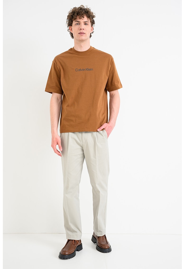 Tricou relaxed fit cu imprimeu logo Standard - Maro