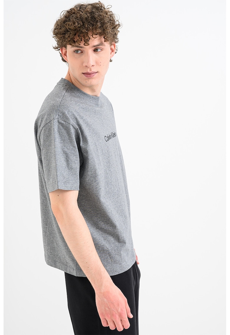 Tricou relaxed fit cu imprimeu logo Standard - Gri melange