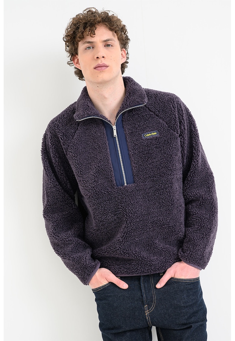 Bluza de trening cu fenta cu fermoar - Violet