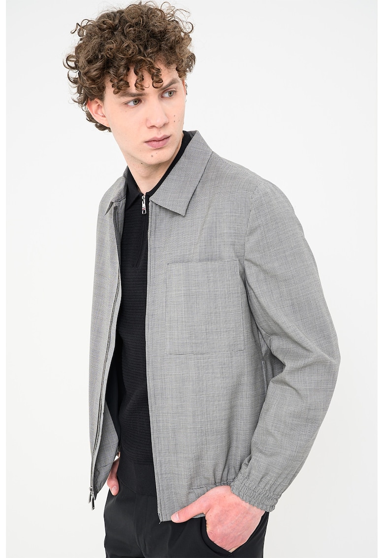 Jacheta de lana cu fermoar - Gri