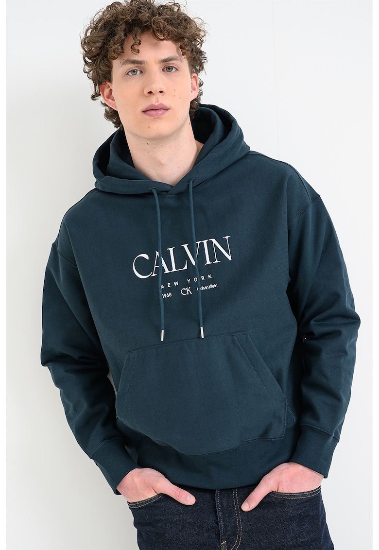 Hanorac lejer cu logo broadat - Verde englez