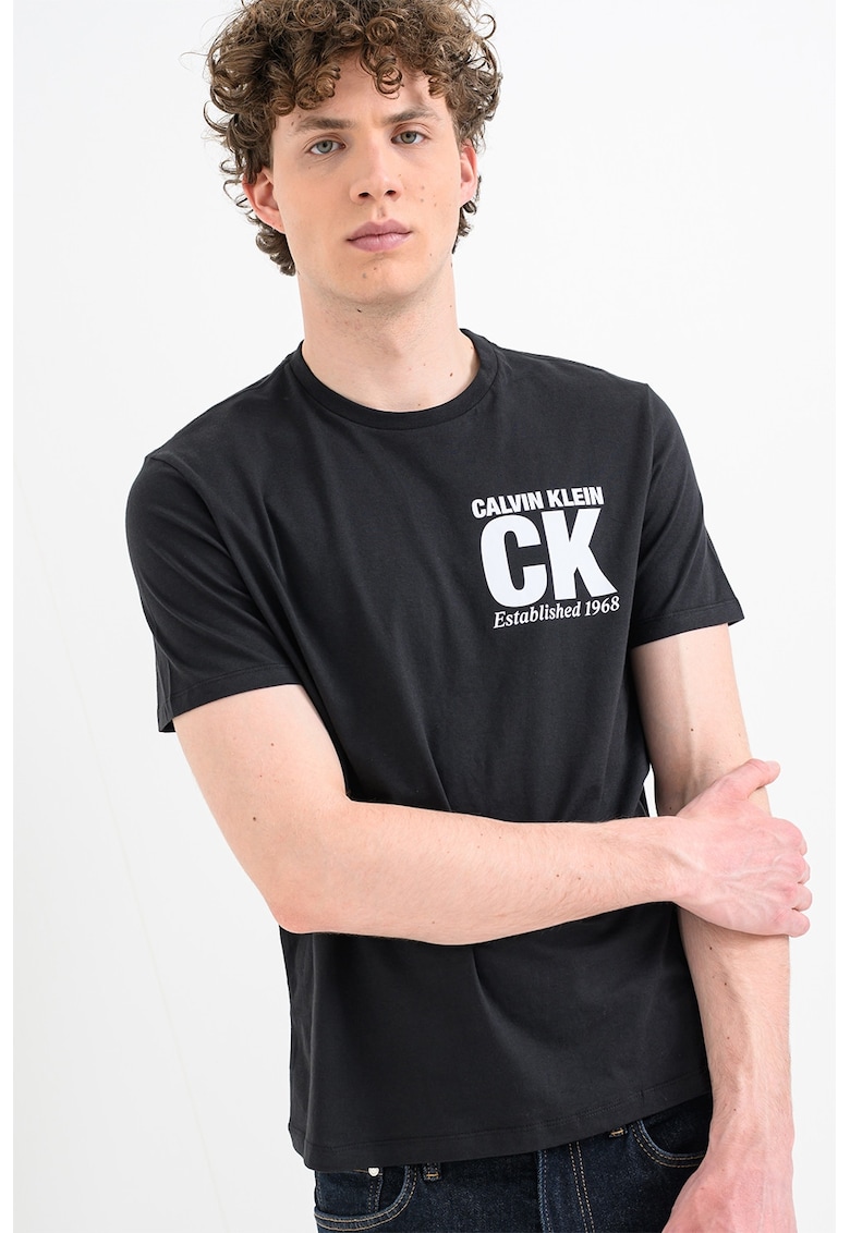 Tricou de bumabc cu imprimeu logo - Negru