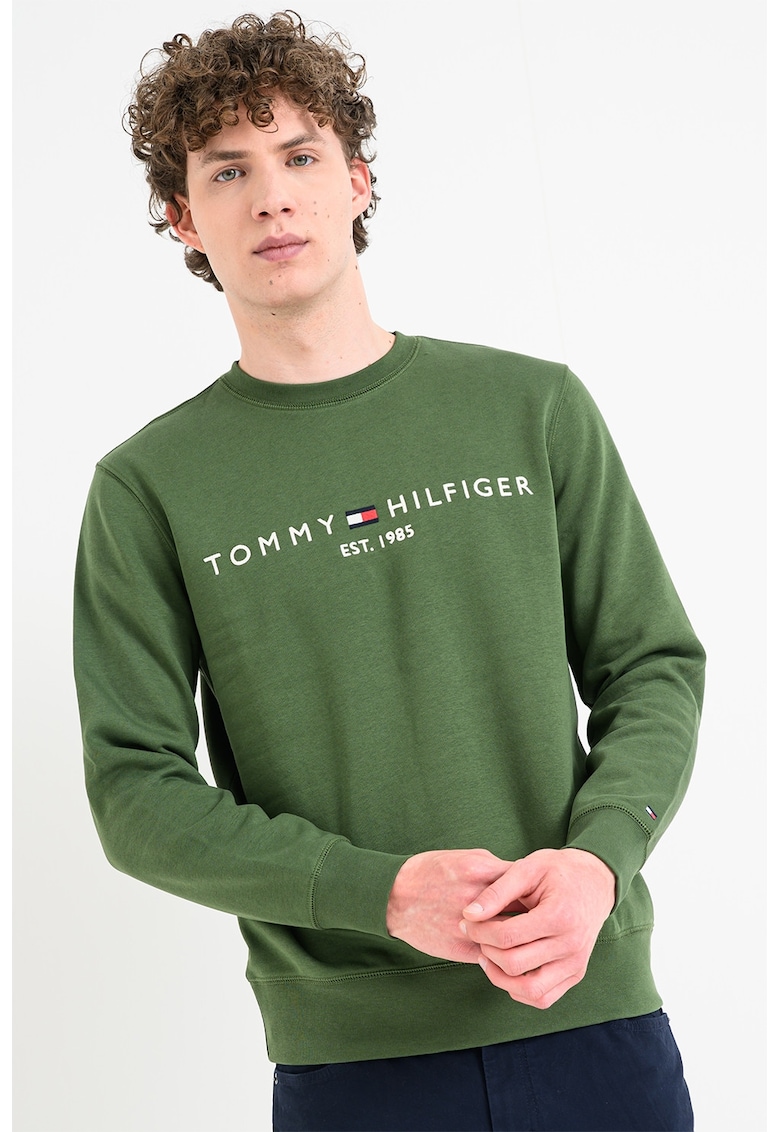 Bluza de trening brodata cu logo - Verde