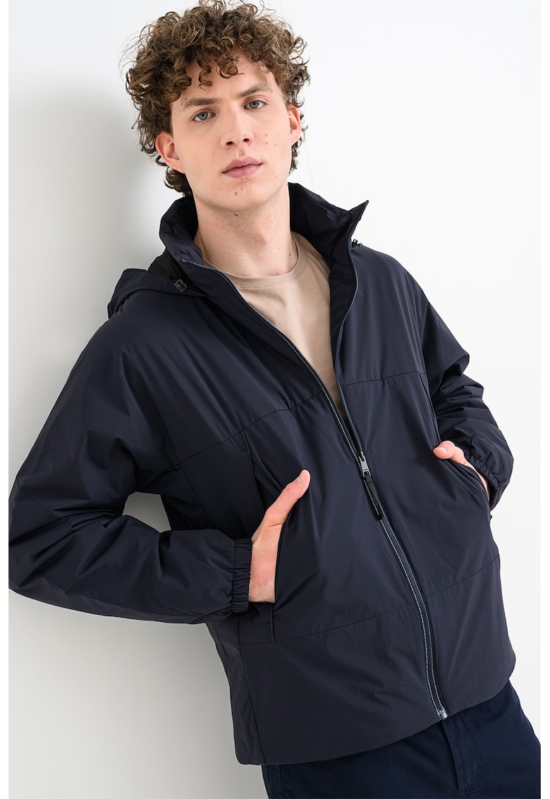 Jacheta usoara cu gluga si fermoar - Bleumarin