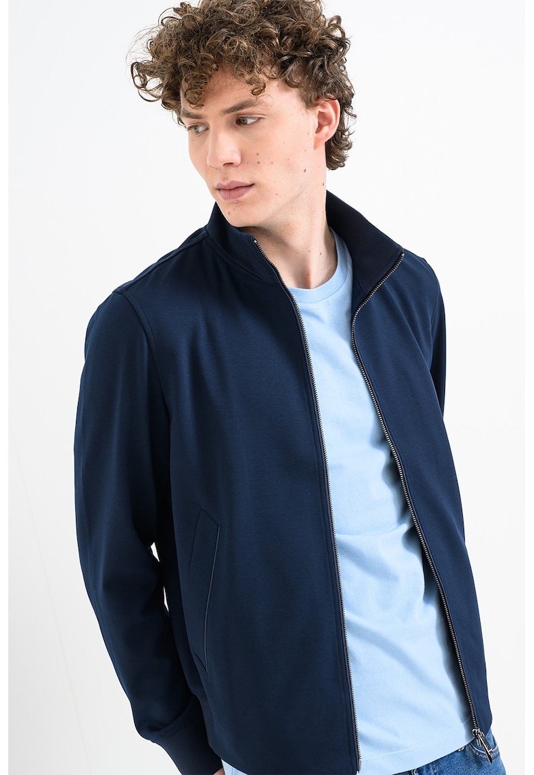 Bluza uni de trening cu fermoar - Bleumarin