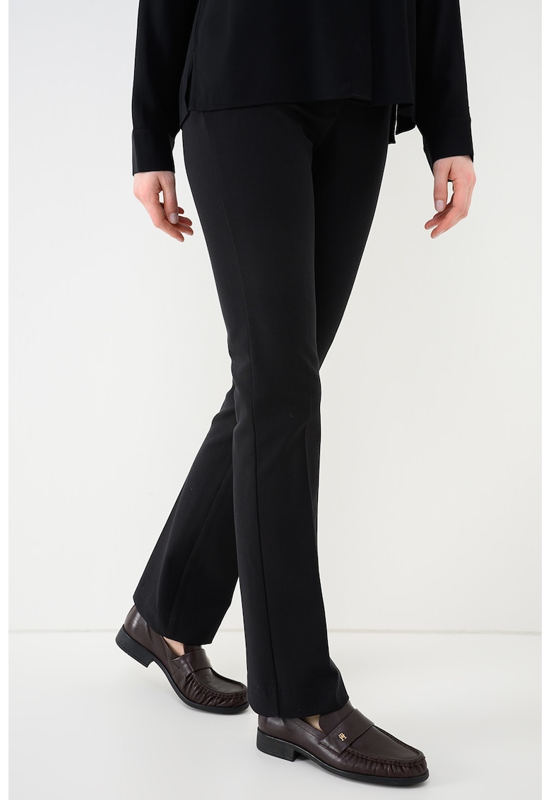 Pantaloni chino drepti cu talie inalta - Negru