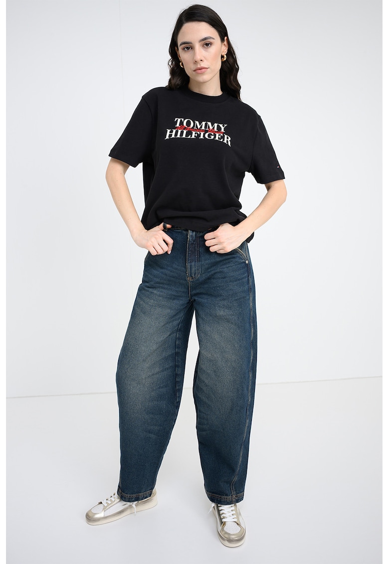 Tricou relaxed fit din bumbac - Negru