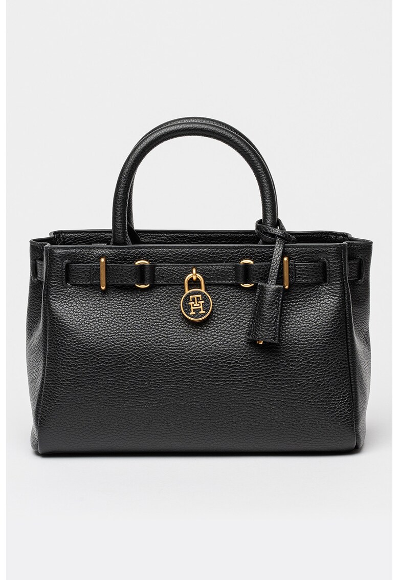 Geanta tote mini de piele American Icon - Negru