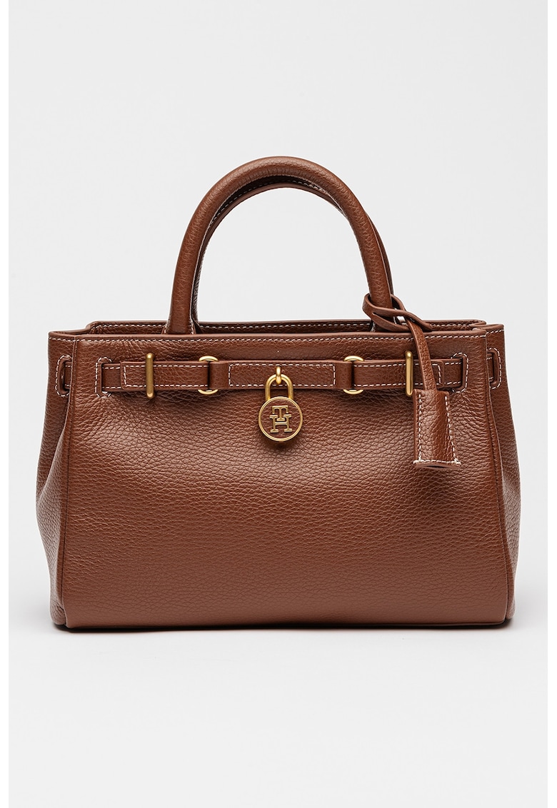 Geanta tote mini de piele American Icon - Maro scortisoara