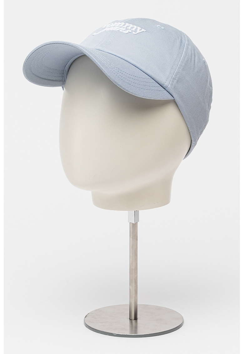 Sapca baseball ajustabila din bumbac organic Script - Albastru glaciar