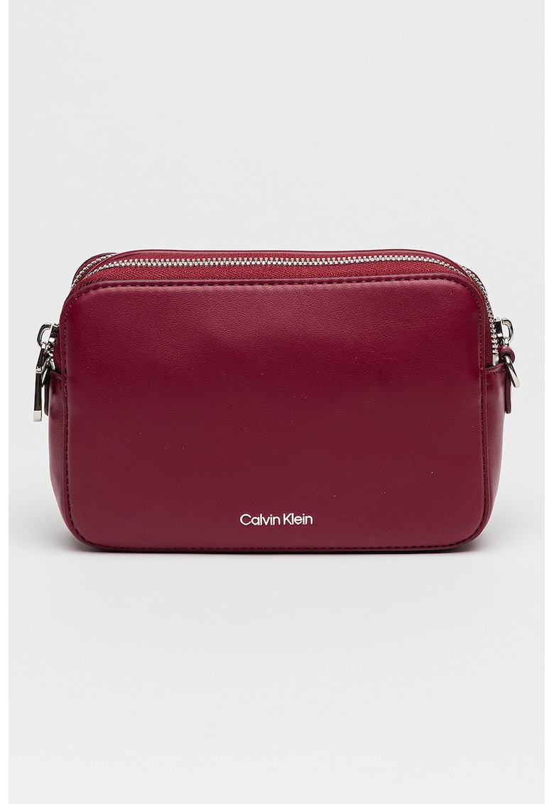 Geanta crossbody de piele ecologica cu bareta suplimentara - Violet