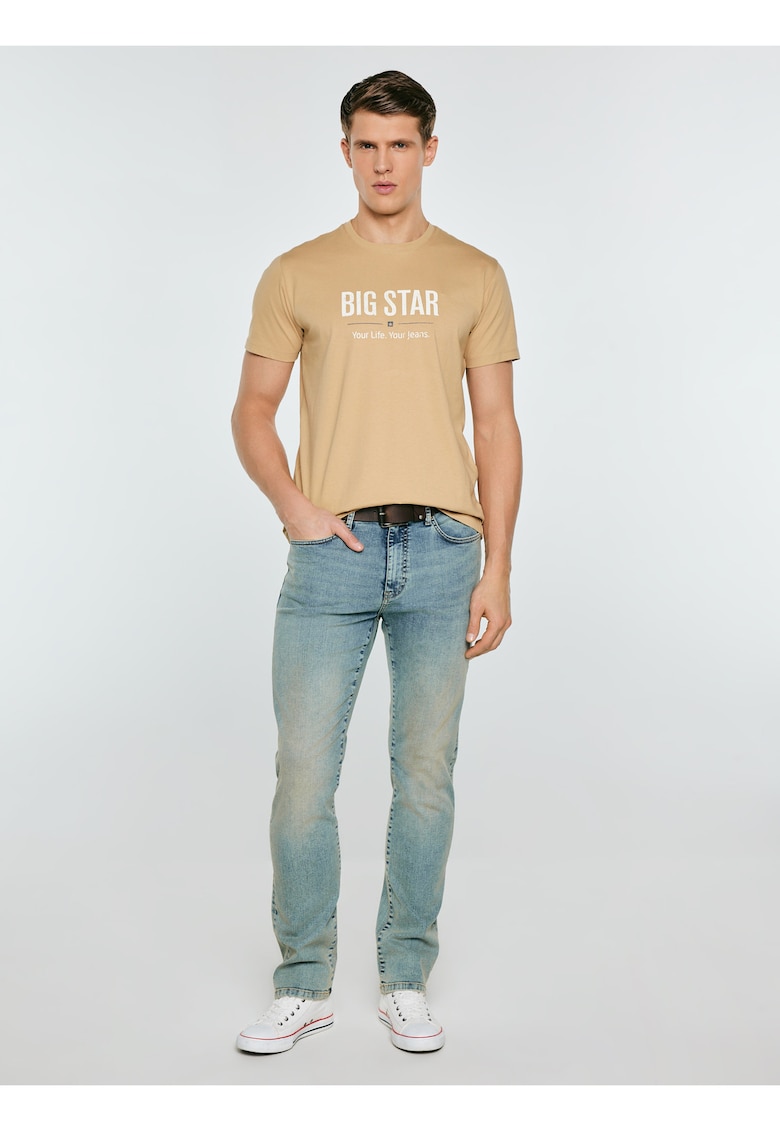 Tricou barbati - croiala clasica - bej - tricot