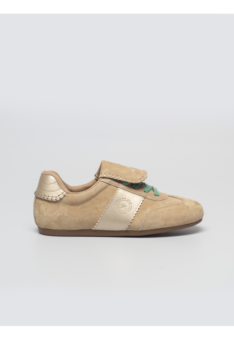 Adidasi din piele intoarsa cu detaliu logo