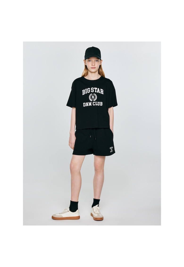 Pantaloni scurti de trening cu logo brodat