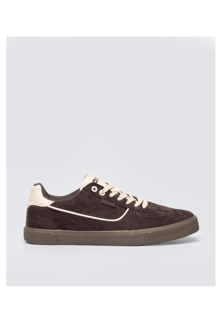 Pantofi sport din material textil si detalii contrastante