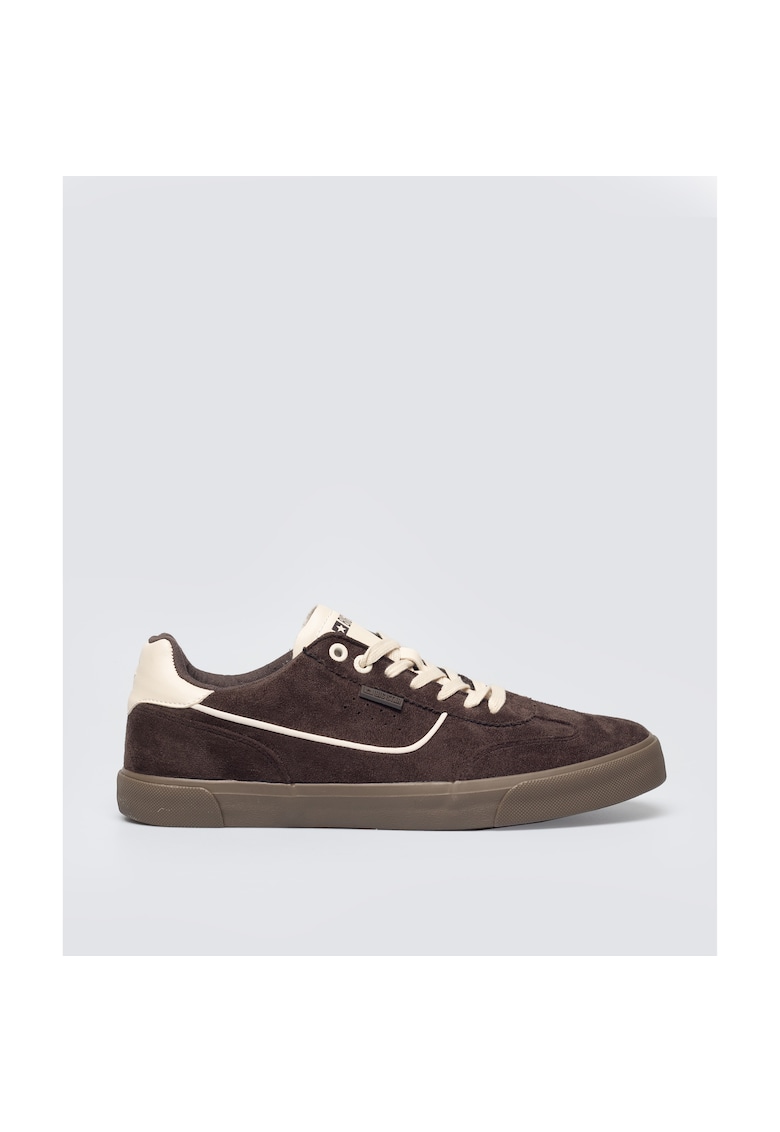 Pantofi sport din material textil si detalii contrastante