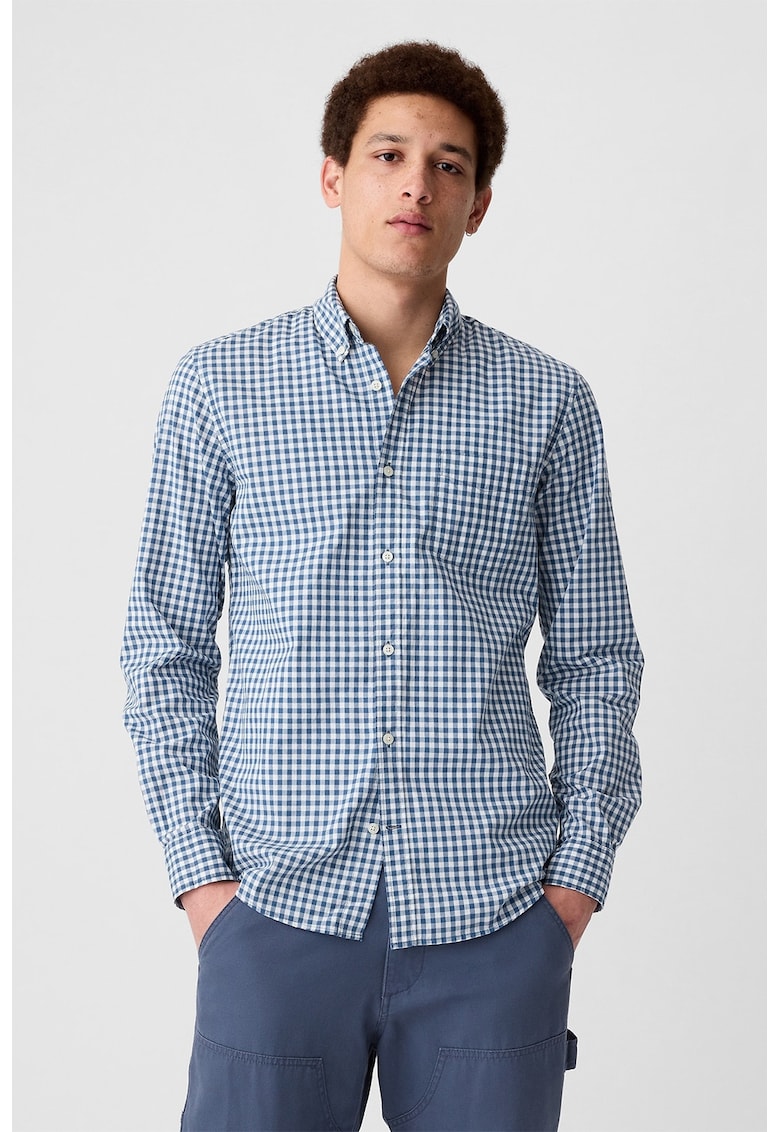 Camasa slim fit cu guler fixat cu nasturi