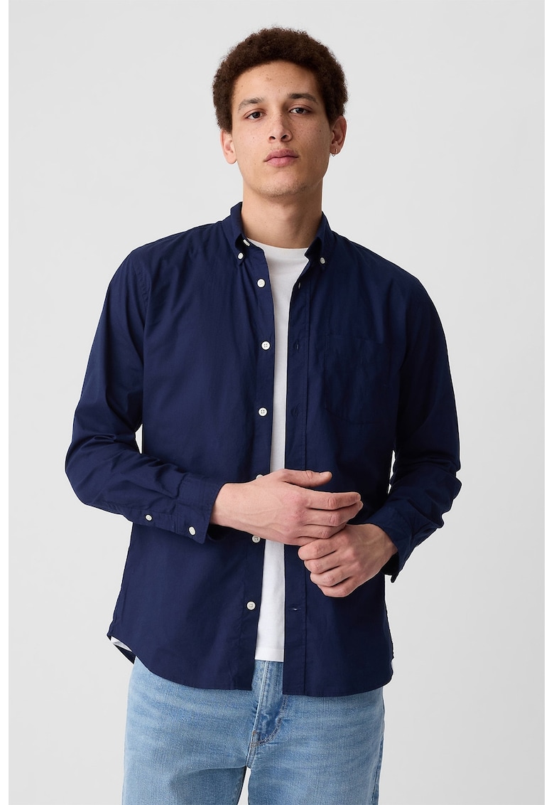 Camasa slim fit cu guler fixat cu nasturi