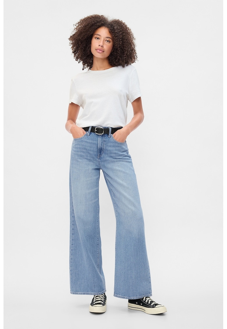 Blugi evazati din amestec de lyocell - Albastru deschis