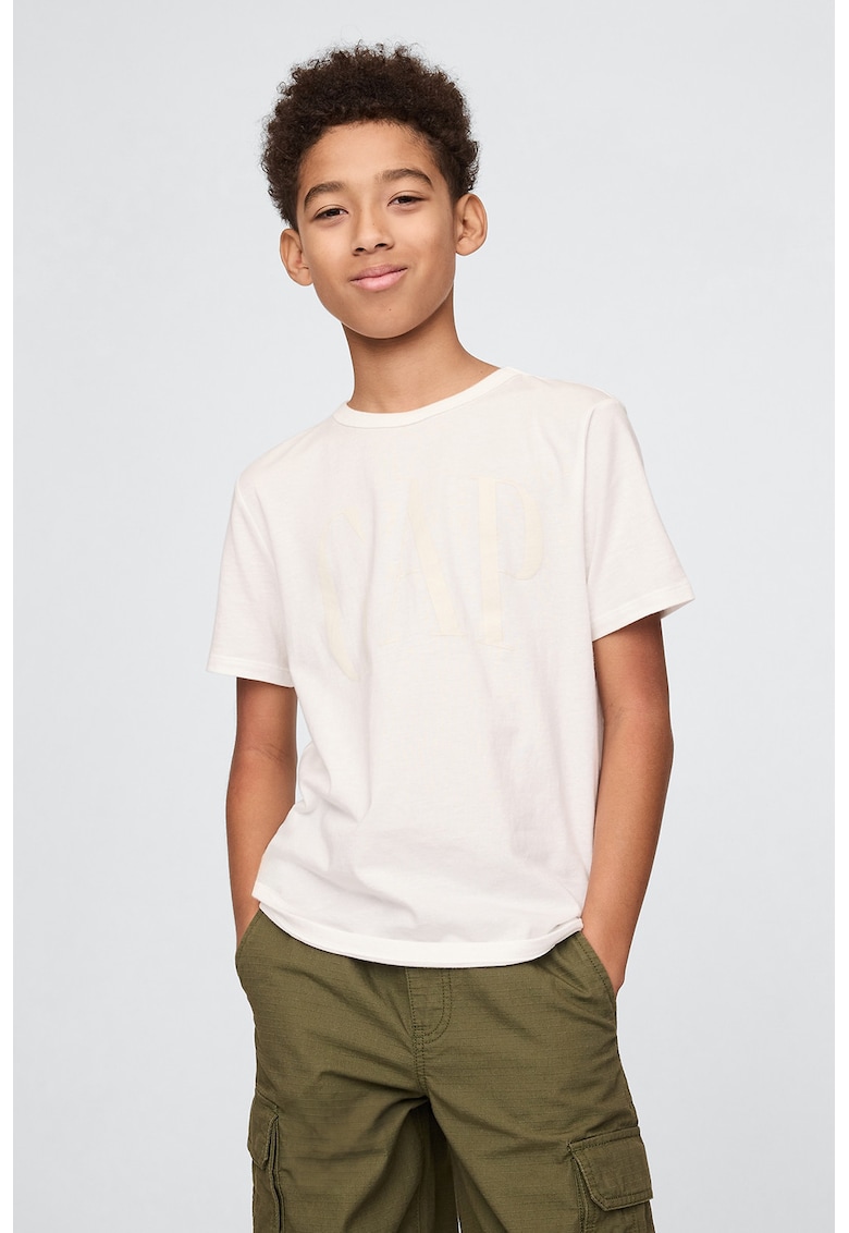 Tricou cu imprimeu logo - Alb fildes