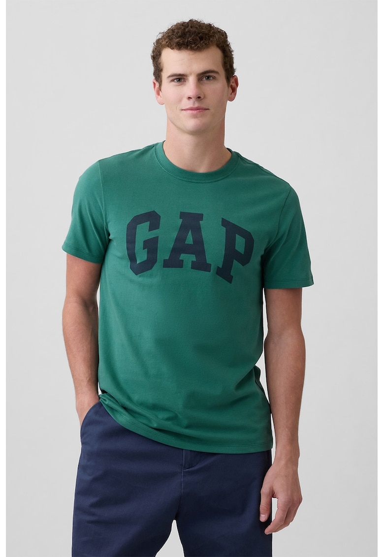 Tricou regular-fit cu logo - Negru/Verde englez