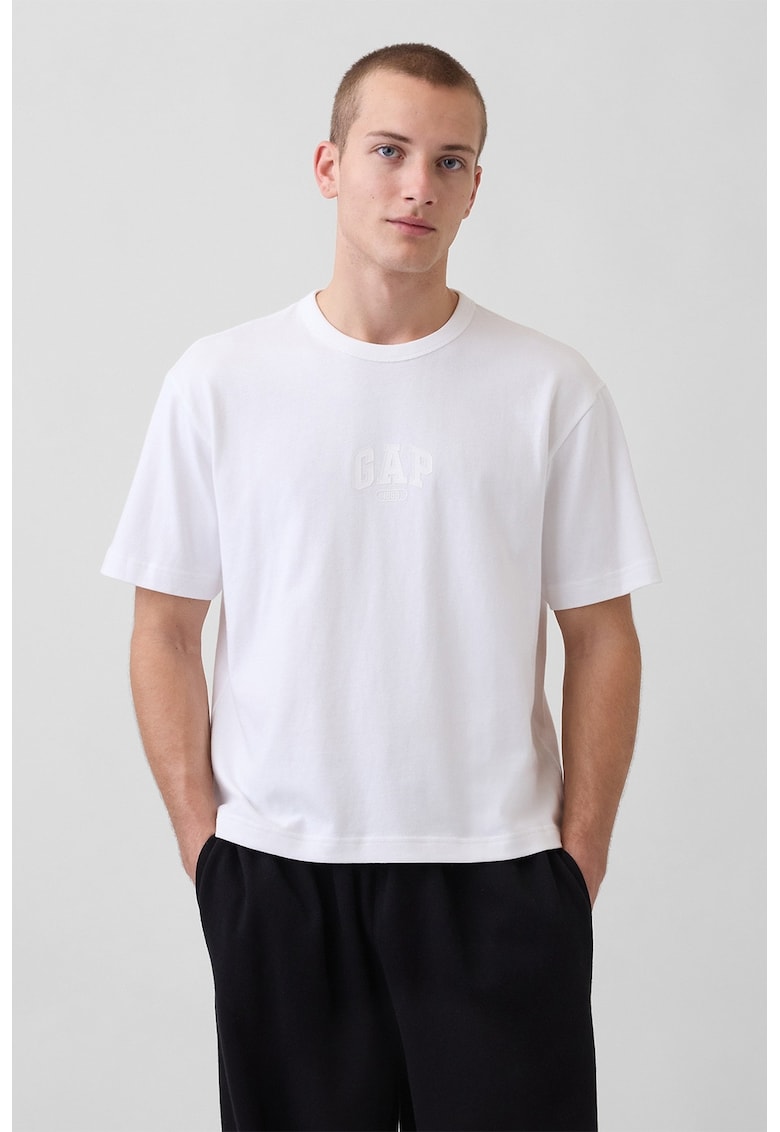 Tricou regular fit cu imprimeu logo - Alb optic