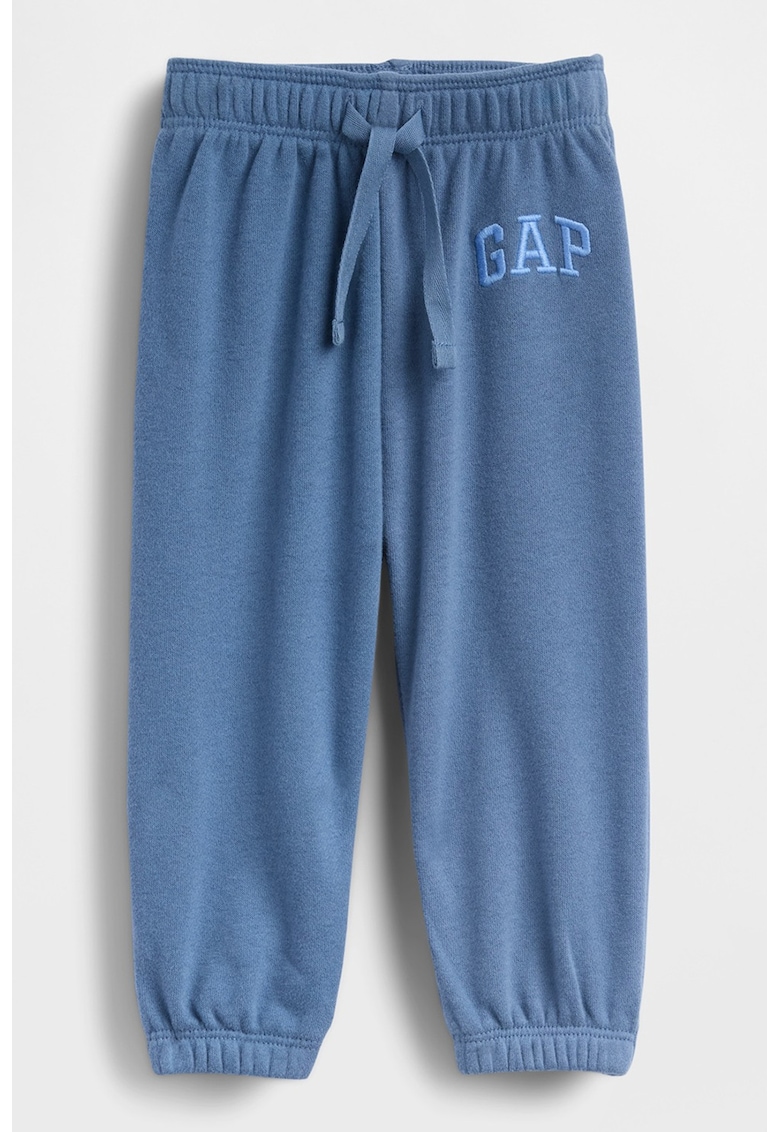 Pantaloni de trening cu snur in talie si model - Albastru paun