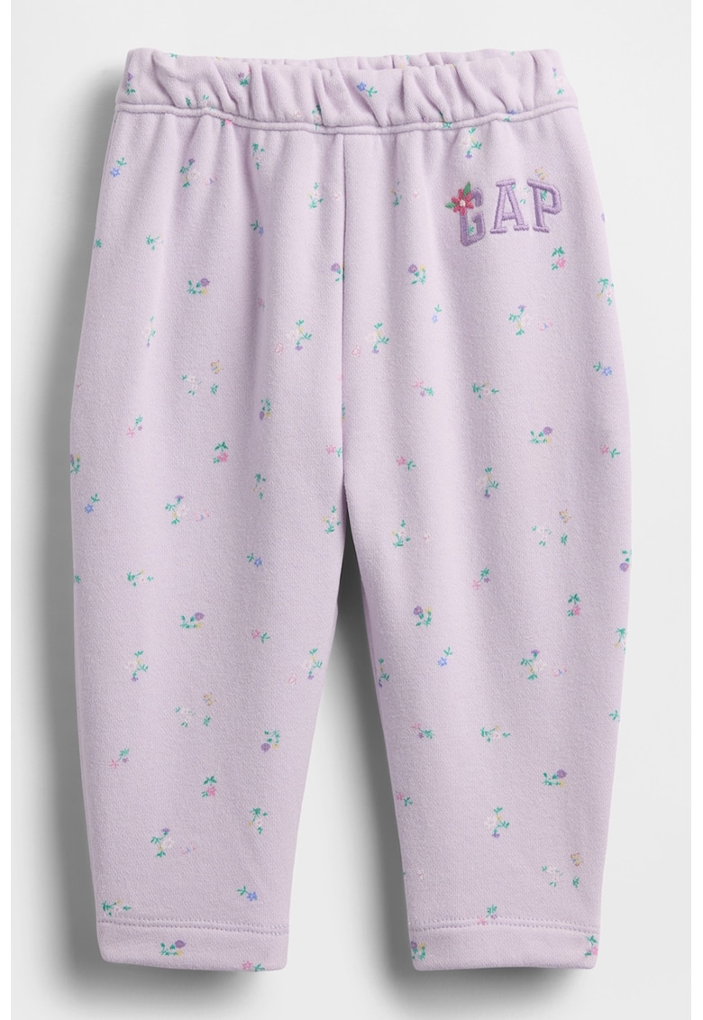 Bluza de trening cu talie elastica si imprimeu - Violet pastel