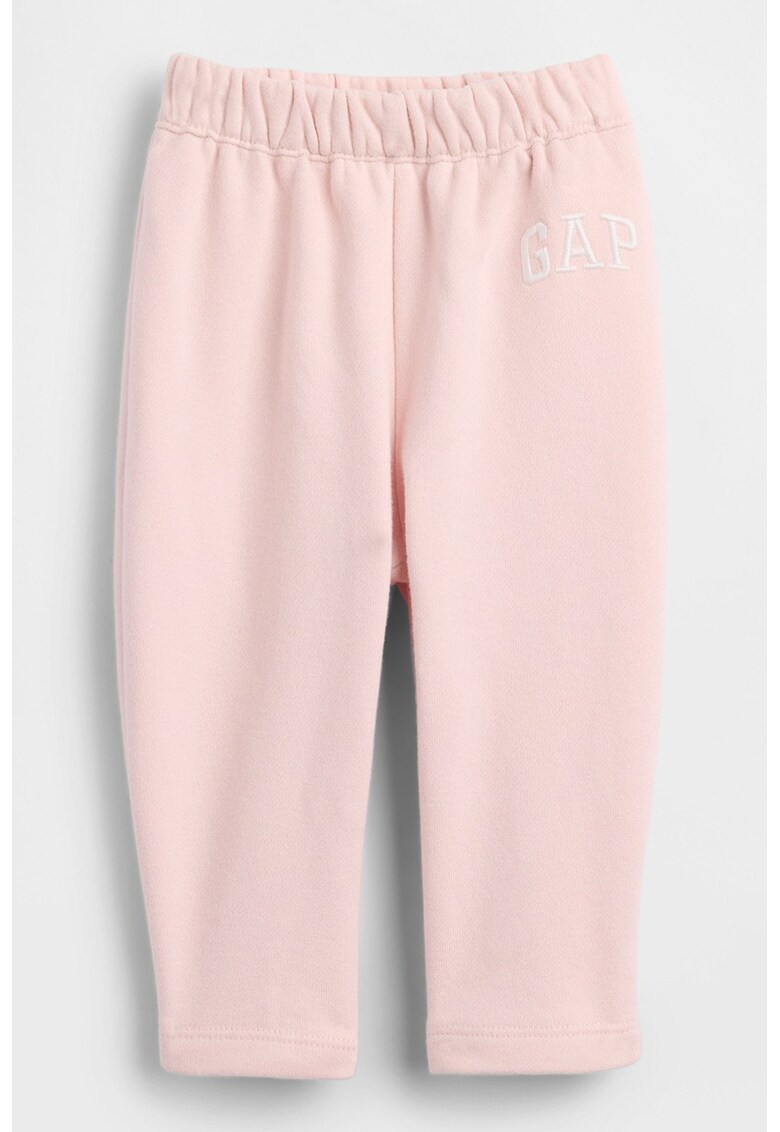 Bluza de trening cu talie elastica si imprimeu - Roz pastel