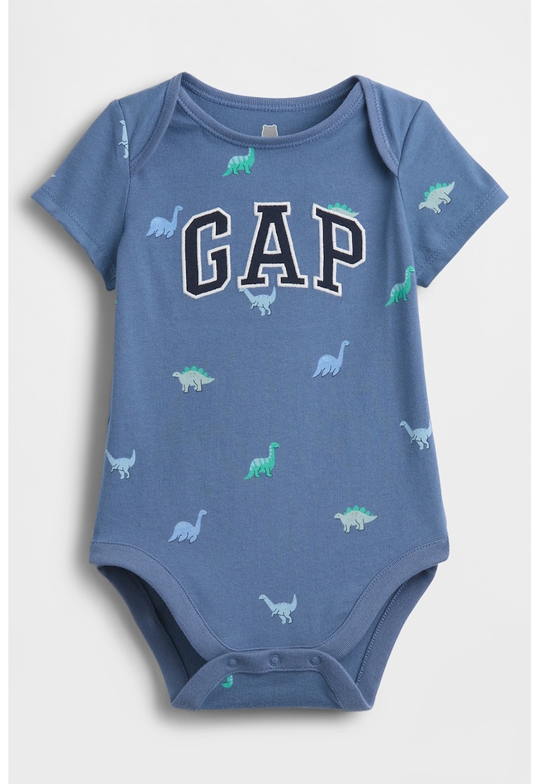 Body cu decolteu la baza gatului si logo brodat - Albastru ultramarin/Albastru paun