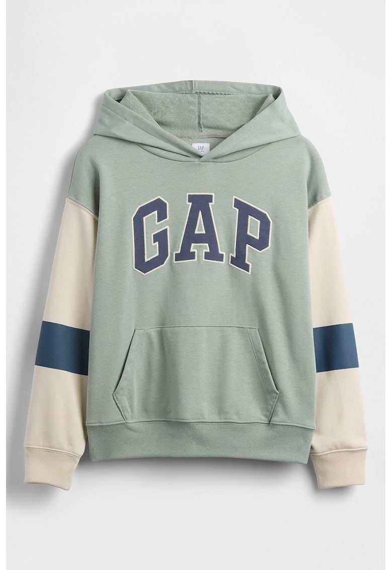 Hanorac din amestec de bumbac cu logo - Bej/Gri cenusiu