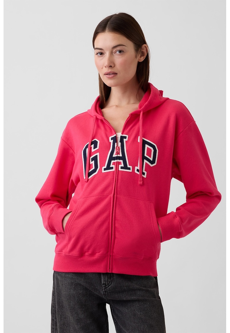 Hanorac cu fermoar si imprimeu logo