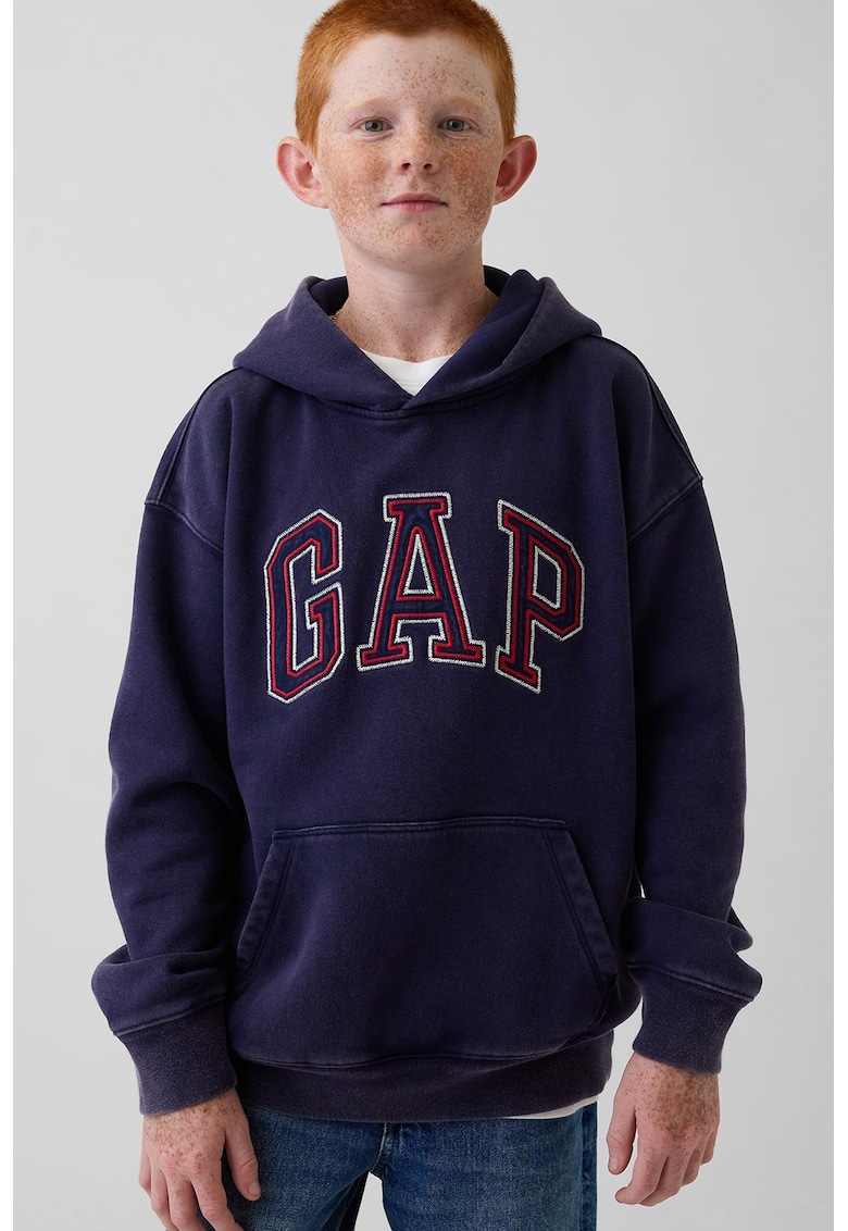 Hanorac lejer cu logo brodat - Rosu/Bleumarin