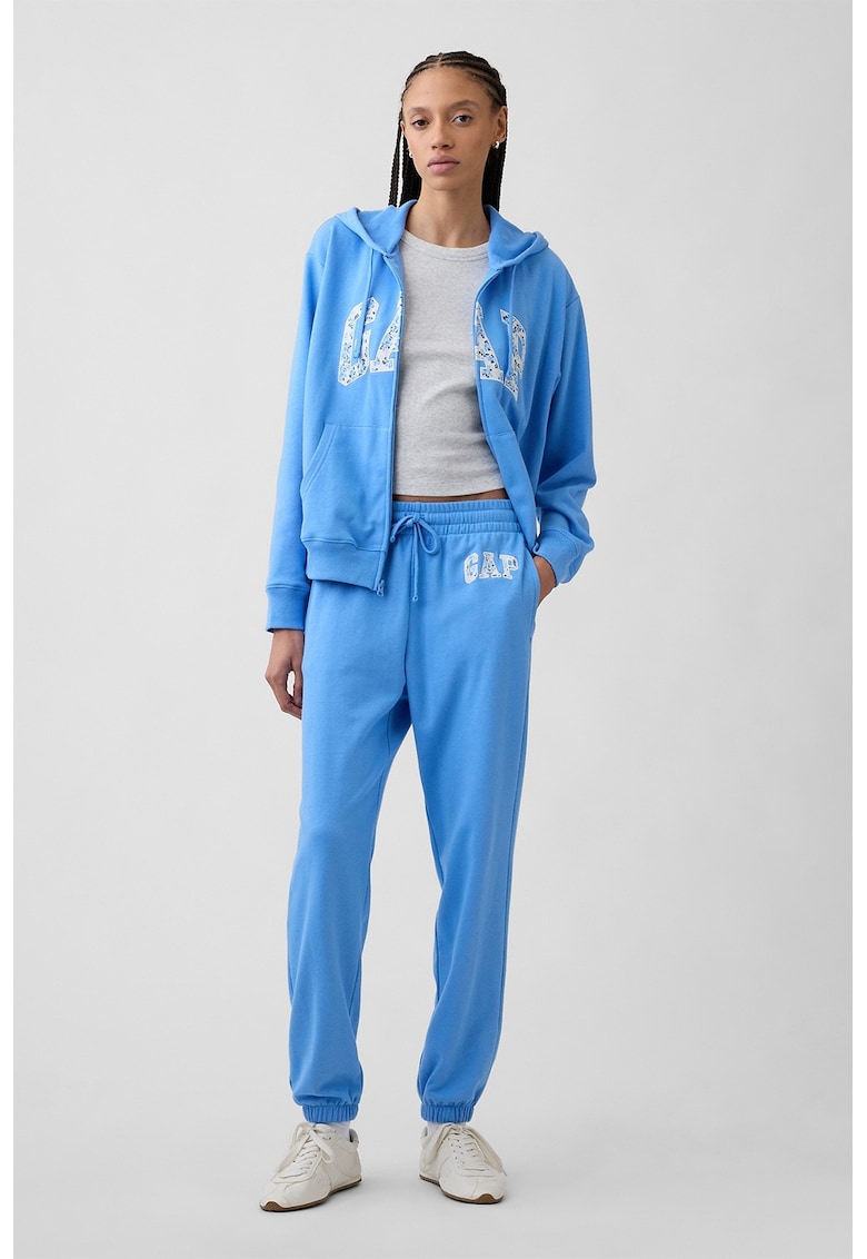 Pantaloni de trening cu snur de ajustare in talie - Albastru glaciar