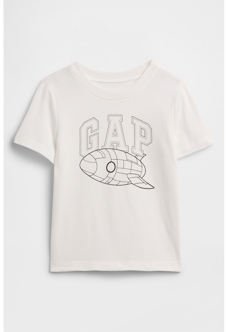 Tricou din bumbac cu imprimeu grafic - Negru/Alb murdar