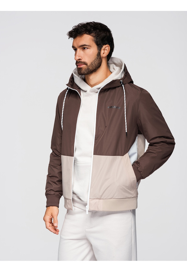 Jacheta regular fit cu captuseala si gluga OM-JANP-0242 - Maro