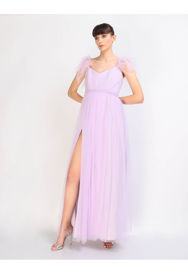 Rochie maxi din tul cu cristale aplicate Allegra