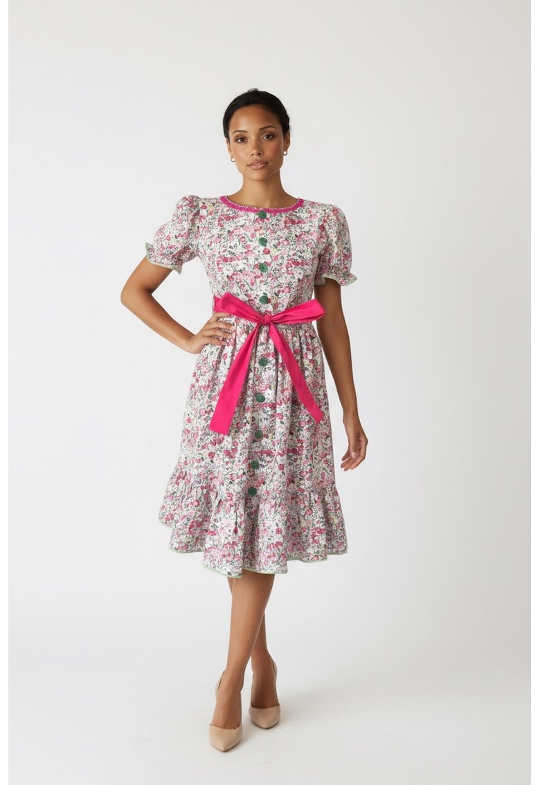 Rochie midi din bumbac cu imprimeu floral Nessa - Multicolor