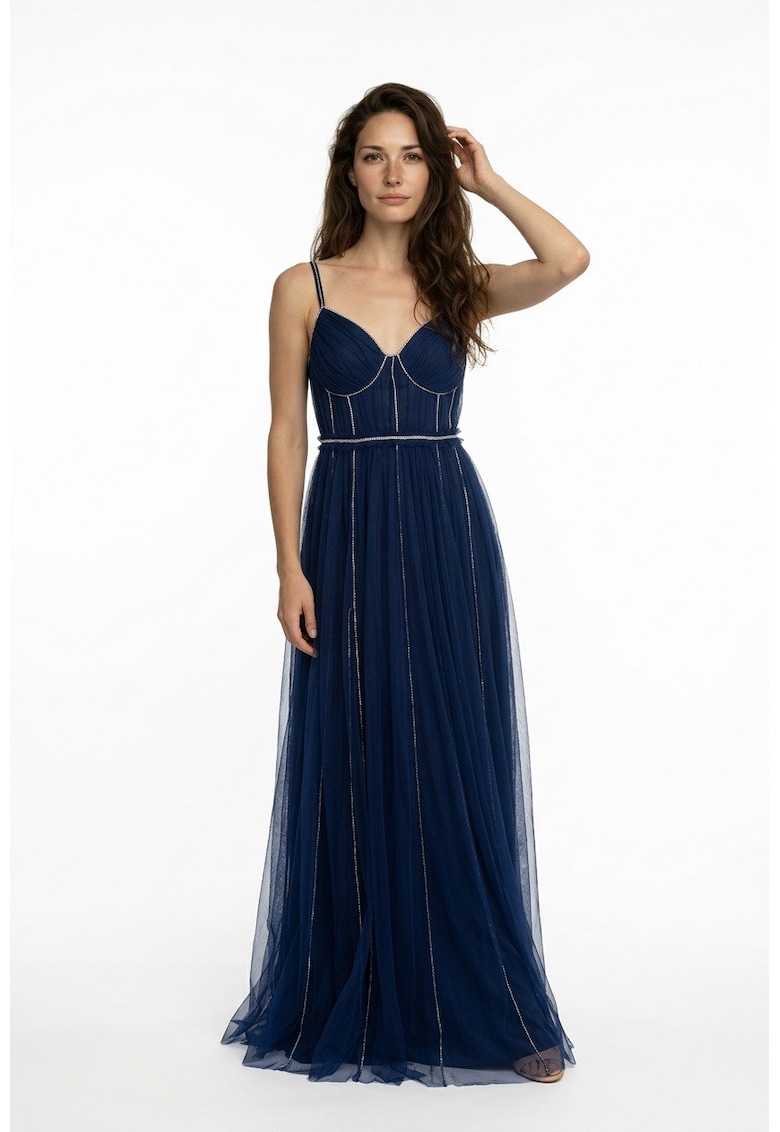 Rochie maxi din tul cu strasuri aplicate Natasha