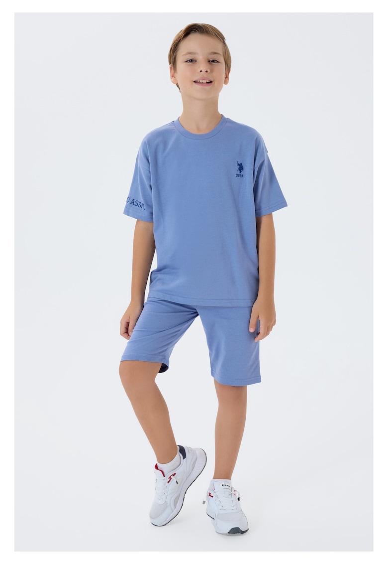 Set doua piese cu tricou si pantaloni scurti - pentru baieti - Gri
