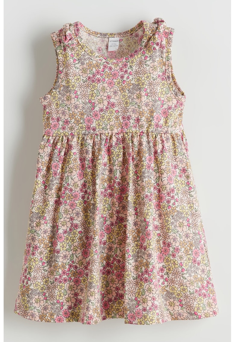 Rochie evazata cu imprimeu floral - Bej/Roz