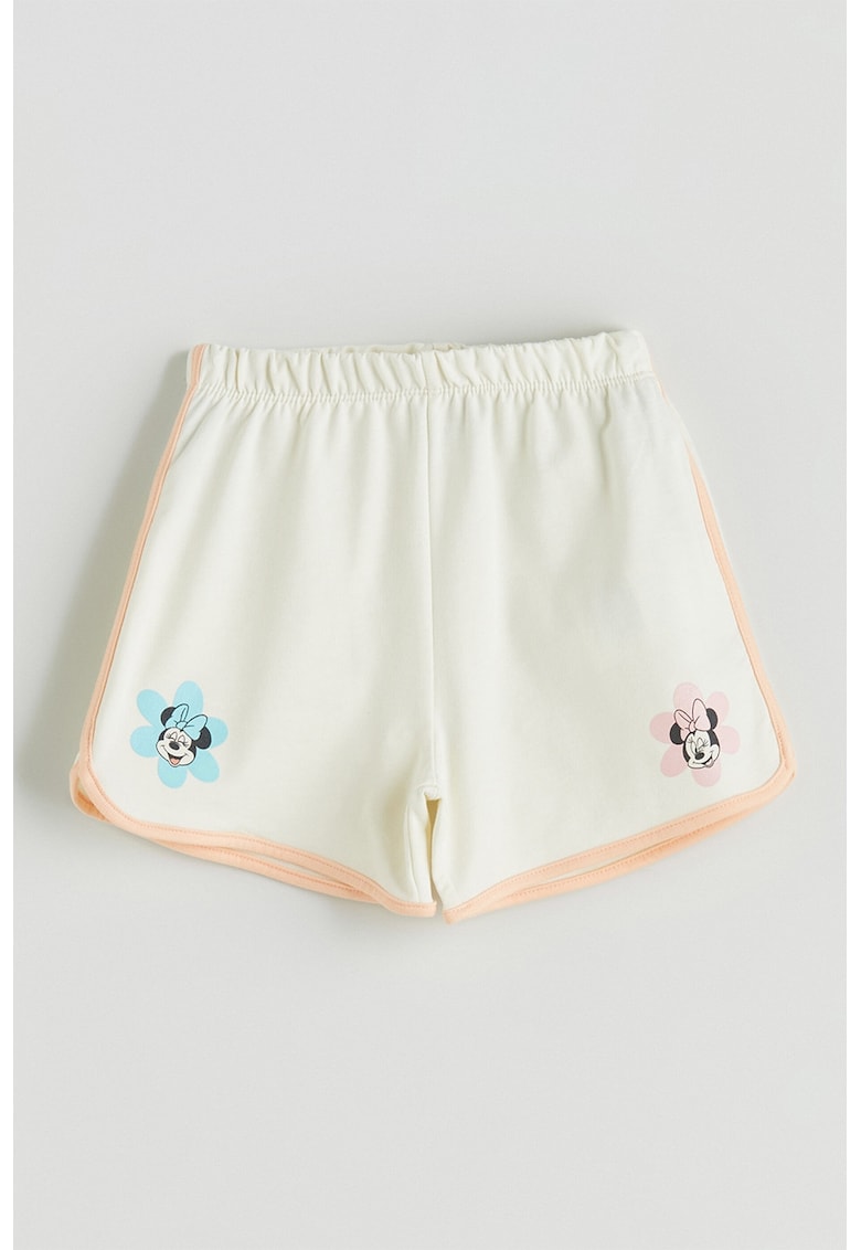 Pantaloni scurti cu imprimeu cu desene animate - Piersica/Verde pal