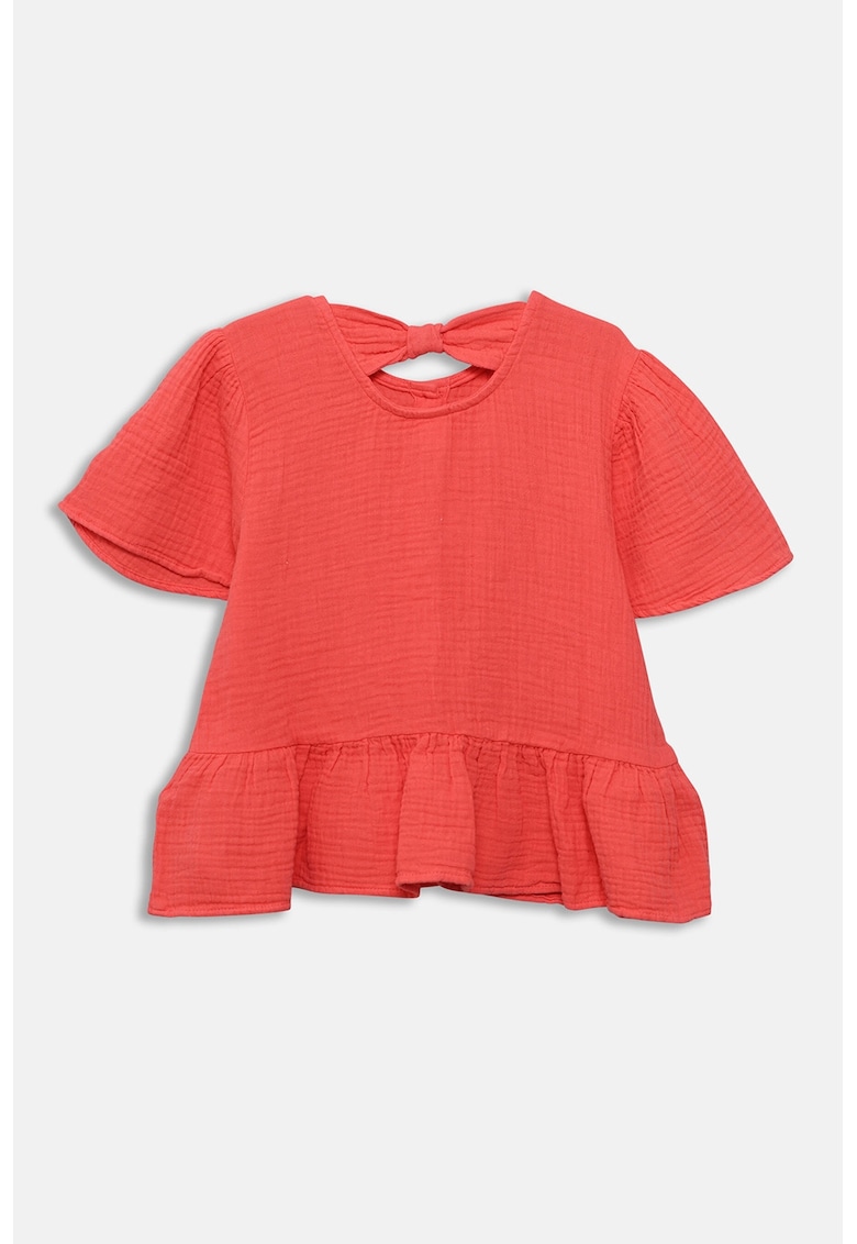 Bluza cu nasturi si terminatie peplum - Coral
