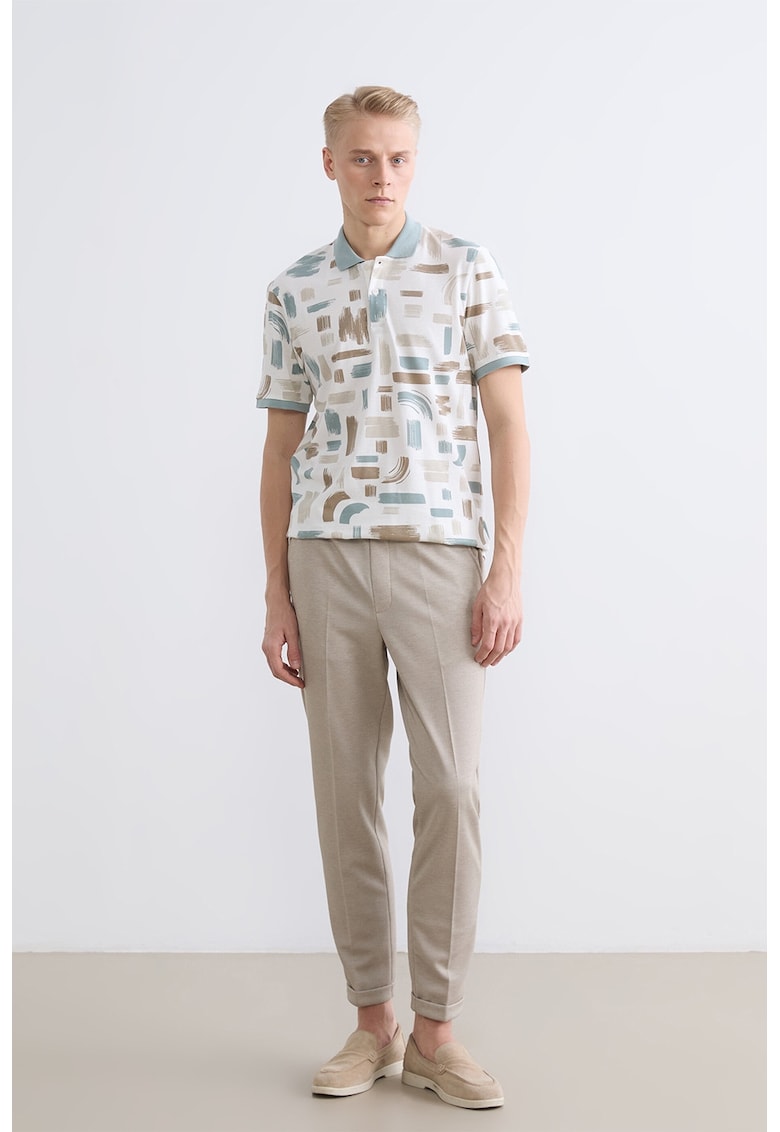 Pantaloni regular fit cu pensa - Bej deschis